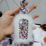 Diamond Key Case Protective Leather Key Bag for Car Accessories