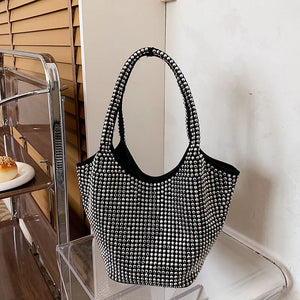 Diamond Large Capacity Tote Bucket Bag Women's Handbag Shoulder Bag