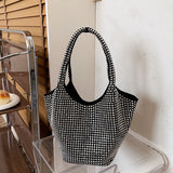 Diamond Large Capacity Tote Bucket Bag Women's Handbag Shoulder Bag