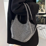 Large Capacity Diamond Tote Bucket Bag High-Quality Women's Handbag