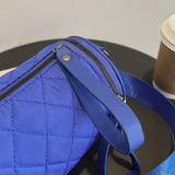 Diamond Lattice Leather Cylinder Pillow Bag for Women Shoulder Messenger Handbag