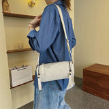 Diamond Lattice Leather Cylinder Pillow Bag for Women Shoulder Messenger Handbag