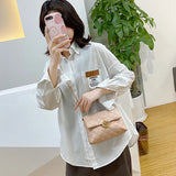 Diamond Lattice Mini Shoulder Bag PU Leather Flap Crossbody Bag