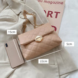 Diamond Lattice Mini Shoulder Bag PU Leather Flap Crossbody Bag