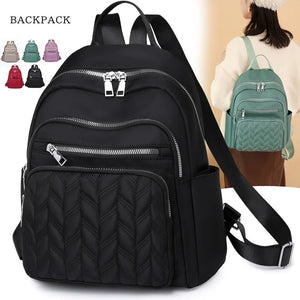 Diamond Lattice Oxford Backpacks For Women Large Capacity Female Travel Bags