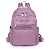 Diamond Lattice Oxford Backpacks For Women Large Capacity Female Travel Bags