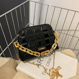 Diamond Lattice Shoulder Bag PU Leather Crossbody Handbag