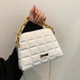 Diamond Lattice Shoulder Bag PU Leather Crossbody Handbag
