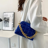 Diamond Lattice Shoulder Bag PU Leather Crossbody Handbag