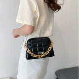 Diamond Lattice Shoulder Bag PU Leather Crossbody Handbag