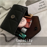Diamond Lattice Solid Shoulder Bags Chain Mini Crossbody Bag