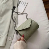 Diamond Lattice Solid Shoulder Bags Chain Mini Crossbody Bag
