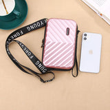 Diamond Lattice Women Shoulder Bag Wide Strap Mini Crossbody Cell Phone Bag