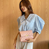 Diamond Lattice Women Shoulder Bag Embroidered Small Square Bag Crossbody Bags