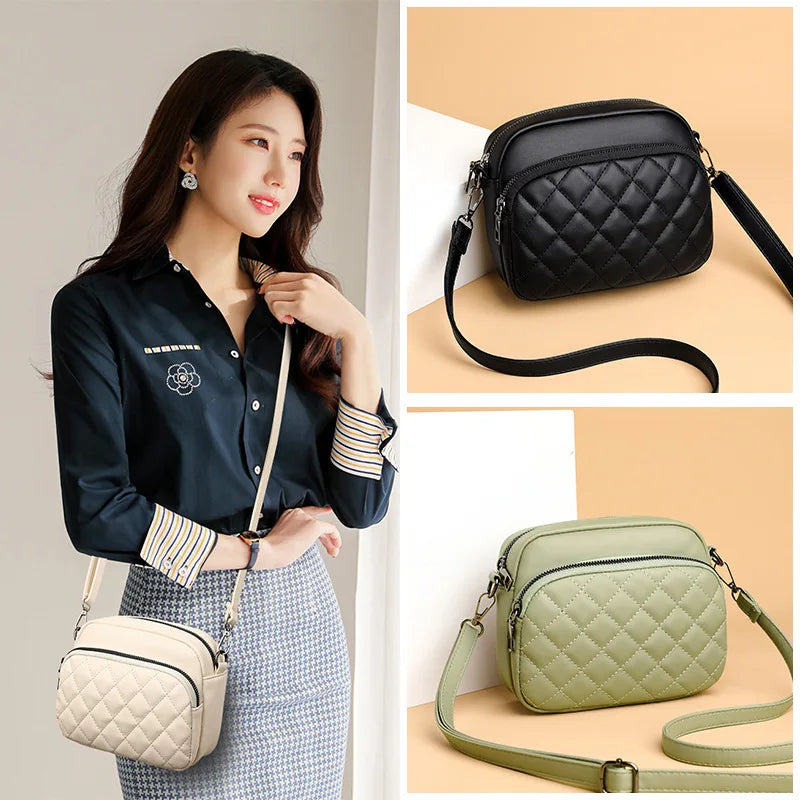 Diamond Lattice Shoulder Crossbody Handbag
