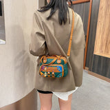 Diamond Panel Crossbody Bag Retro Women's Handbag