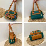 Diamond Panel Crossbody Bag Retro Women's Handbag