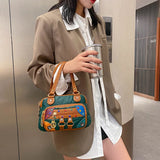 Diamond Panel Crossbody Bag Retro Women's Handbag