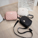 Diamond Pattern Square Shoulder Bags for Women PU Leather Crossbody Bags