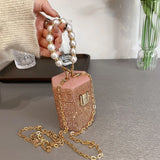 Diamond Pearls Clutch Bags Evening Box Ladies Women Mini Purses Handbags