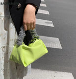 Diamond Pleated Tote Bag Soft PU Leather Women's Handbag