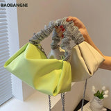 Diamond Pleated Tote Bag Soft PU Leather Women's Handbag