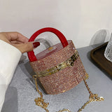 Diamond Round Acrylic Box Party Clutch Women Purses Handbags