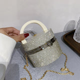 Diamond Round Acrylic Box Party Clutch Women Purses Handbags