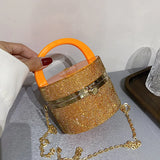 Diamond Round Acrylic Box Party Clutch Women Purses Handbags