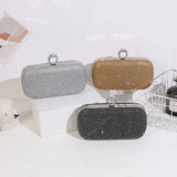 Diamond Studded Evening Bags Finger Ring Clutch
