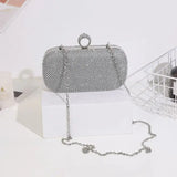 Diamond Studded Evening Bags Finger Ring Clutch