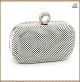 Diamond Studded Evening Bags Finger Ring Clutch