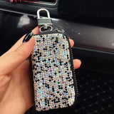 Diamond Women Car Key Bag PU Leather Keychain Car Key Case for Female