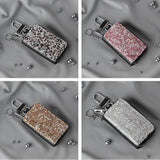 Diamond Women Car Key Bag PU Leather Keychain Car Key Case for Female