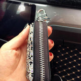 Diamond Women Car Key Bag PU Leather Keychain Car Key Case for Female