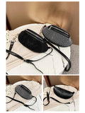 Diamond Women's Waist Bag Leather Belt Crossbody Chest Bag Female Fanny Pack