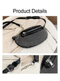 Diamond Women's Waist Bag Leather Belt Crossbody Chest Bag Female Fanny Pack
