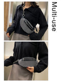 Diamond Women's Waist Bag Leather Belt Crossbody Chest Bag Female Fanny Pack