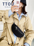 Diamond Women's Waist Bag Leather Belt Crossbody Chest Bag Female Fanny Pack