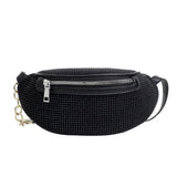 Diamond Women's Waist Bag Leather Belt Crossbody Chest Bag Female Fanny Pack