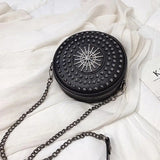 Diamonds Circular Bag Women Shoulder Bag Rivet Crossbody Small Bag