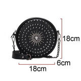 Diamonds Circular Bag Women Shoulder Bag Rivet Crossbody Small Bag