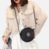 Diamonds Circular Bag Women Shoulder Bag Rivet Crossbody Small Bag