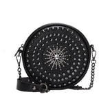Diamonds Circular Bag Women Shoulder Bag Rivet Crossbody Small Bag