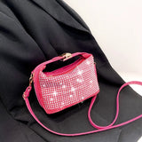 Diamonds Crossbody Bag Women Fashionable Leather Purses Handbags