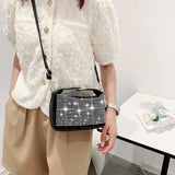 Diamonds Crossbody Bag Women Fashionable Leather Purses Handbags
