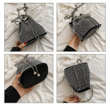 Crystal Bucket Bag Metal Handle Shoulder Messenger Bag