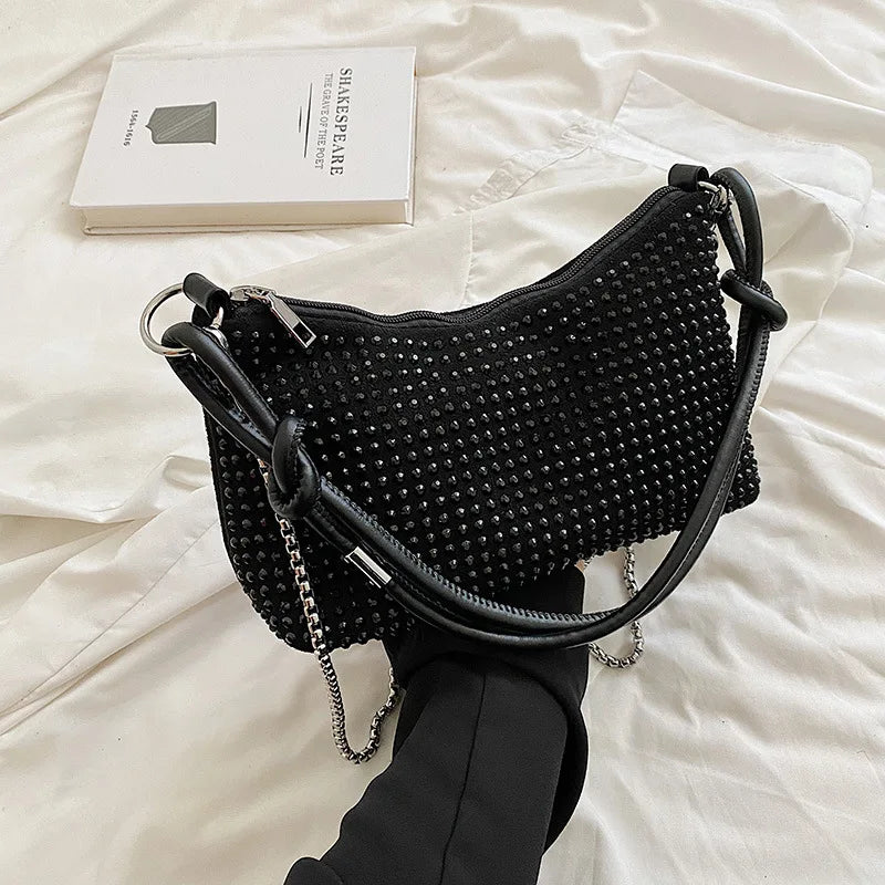 Diamonds Ladies Chains Shoulder Armpit Purses Women Hand Bags