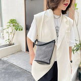 Diamonds PU Shoulder Bags Women Large Capacity Bucket Bag