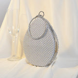 Diamonds Pattern Ring Totes Evening Bag Silver Wedding Lattice Rhinestone Bags